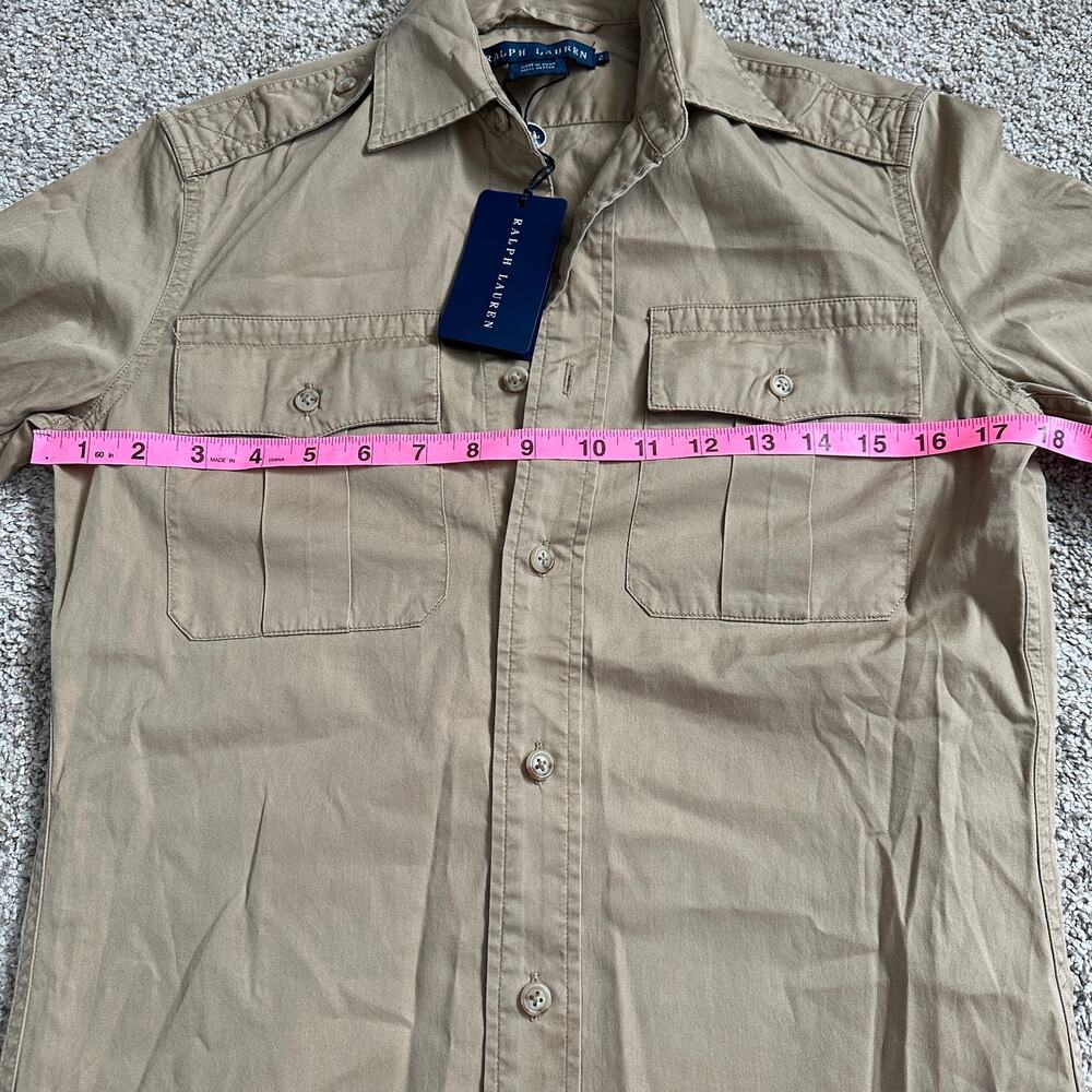 NWT Vintage Ralph Lauren Desert Explorer Maxi Dress Button Up Long Sleeve Tan - Picture 5 of 15